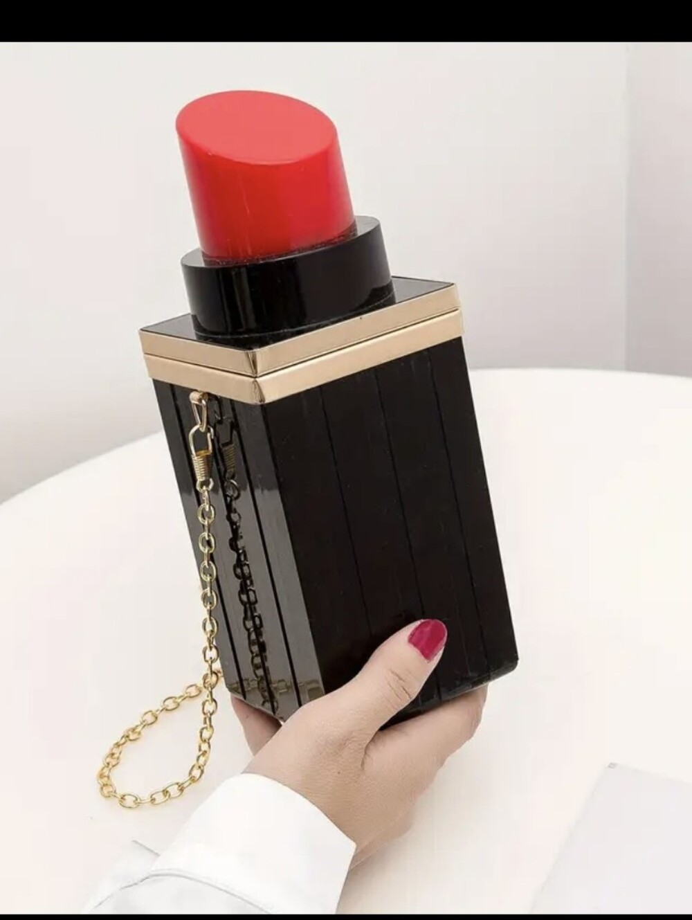 Elegant Black & Gold Lipstick Bag Purse